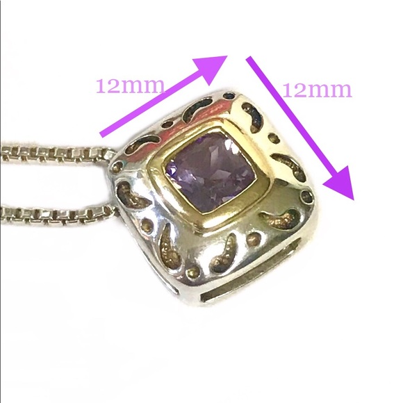 KREMENTZ STERLING & 18k Amethyst NECKLACE - Picture 4 of 8